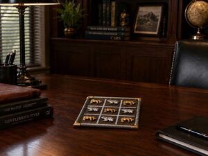 Bey Berk International Stock Market Tic Tac Toe Board Bears/Bulls Office Accent